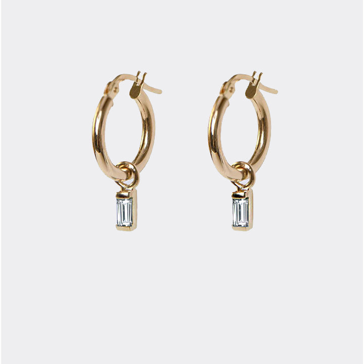 Baguette Drop Hoops