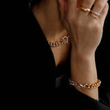 Two-Tone Chunk Chain Bracelet