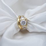 Round & Trapezoid Diamond Engagement Ring