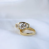 Round & Trapezoid Diamond Engagement Ring