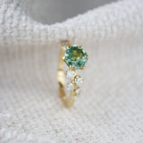 Round Sapphire Engagement Ring