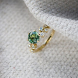 Round Sapphire Engagement Ring