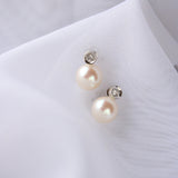 freshwater Pearl & Diamond Studs