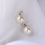 freshwater Pearl & Diamond Studs
