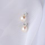 freshwater Pearl & Diamond Studs
