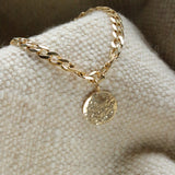 Hammered Disc Chain Bracelet