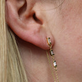 White Sapphire Chain Earrings