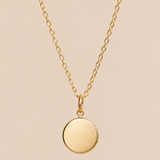 Chunky Gold Disc Pendant