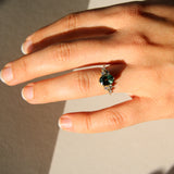 Oval Green Sapphire & Diamond Engagement Ring