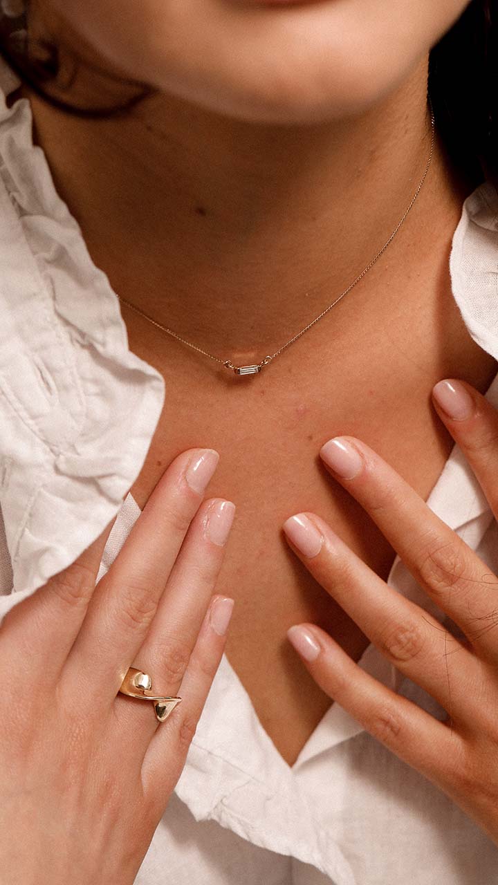 Gold Baguette Diamond necklace