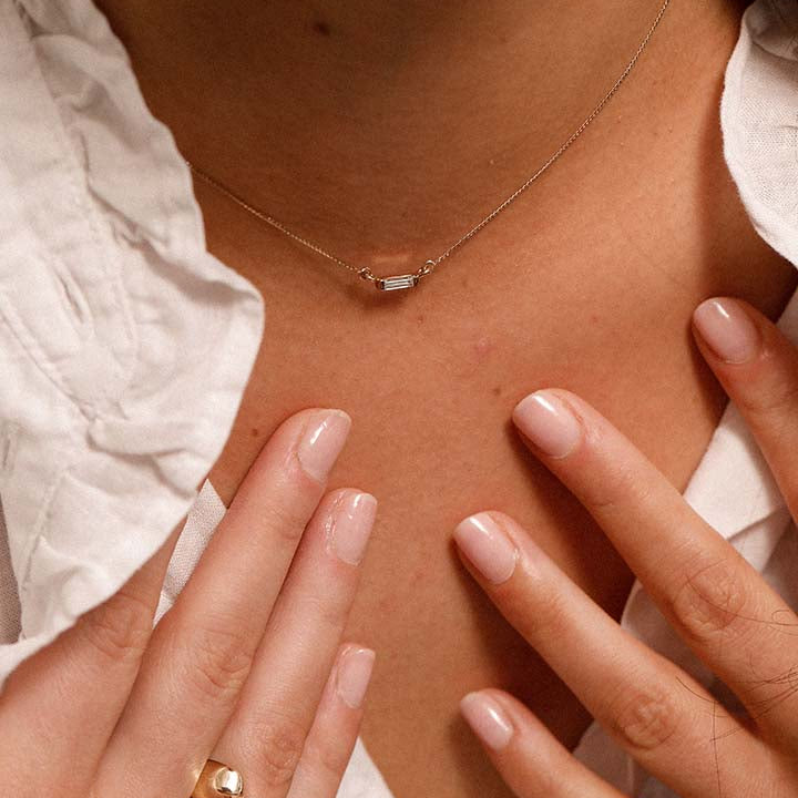Gold Baguette Diamond necklace